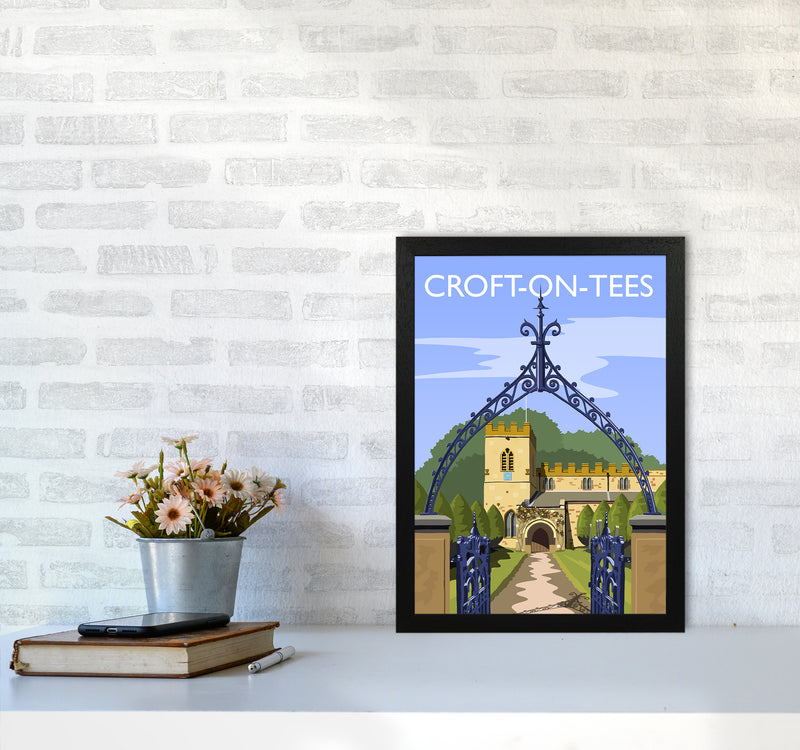 Croft-on-Tees Travel Art Print by Richard O'Neill A3 White Frame