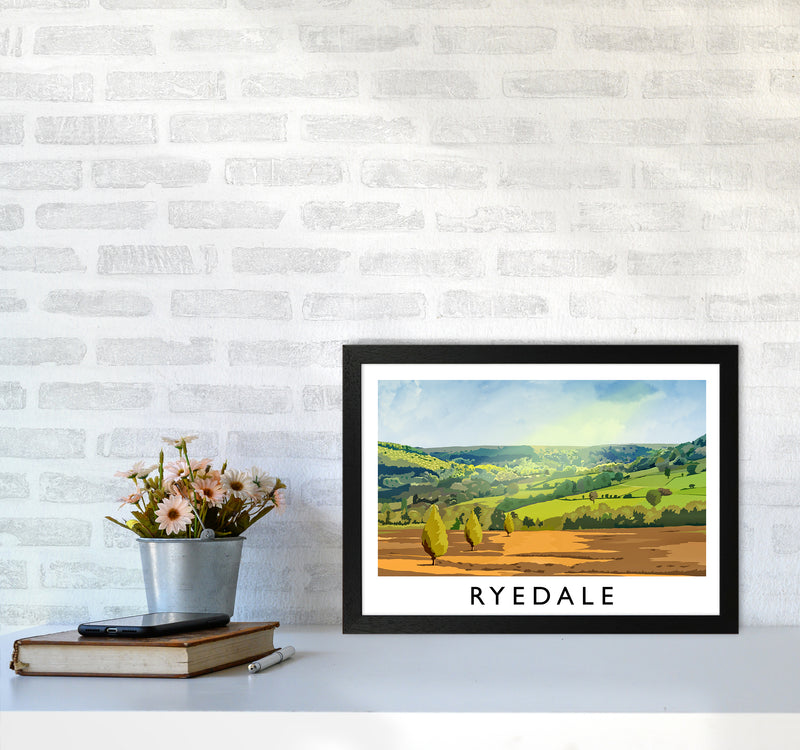 Ryedale Travel Art Print by Richard O'Neill A3 White Frame