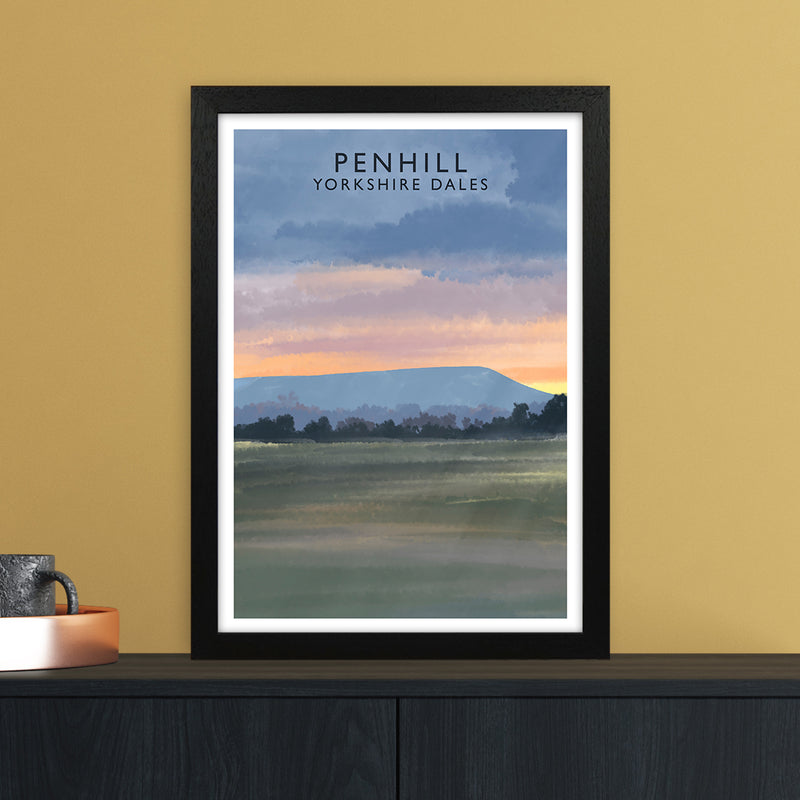 Penhill 3 Portrait Travel Art Print by Richard O'Neill A3 White Frame