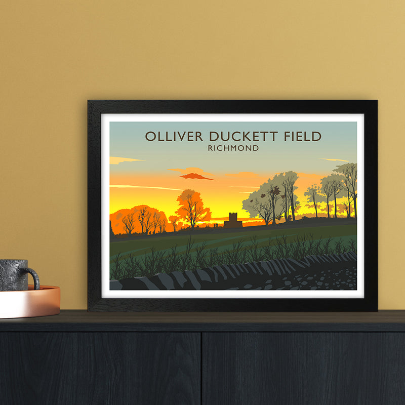 Olliver Duckett Field Travel Art Print by Richard O'Neill A3 White Frame