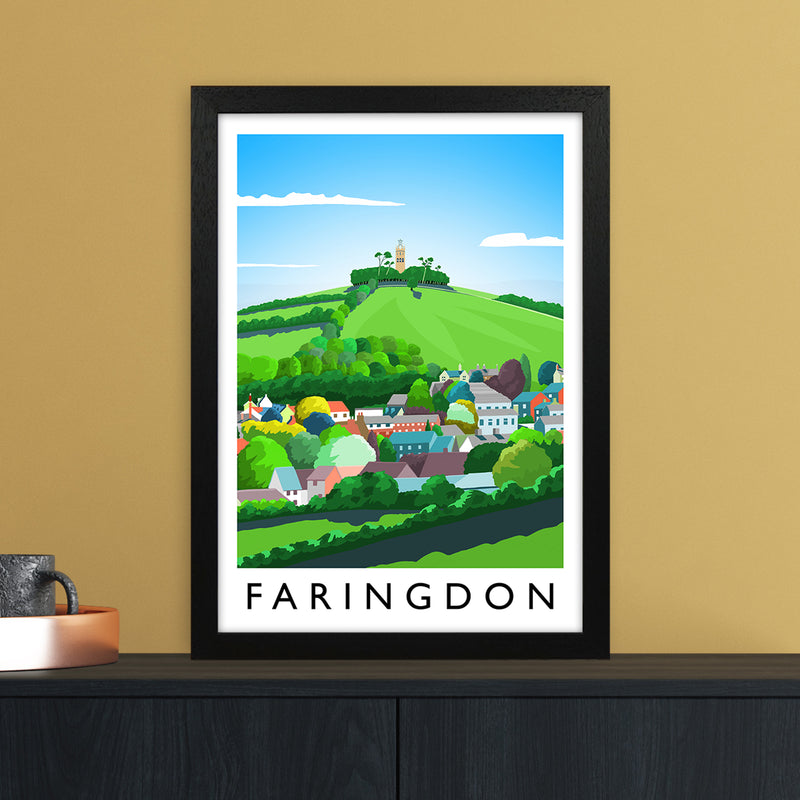 Faringdon Portrait Travel Art Print by Richard O'Neill A3 White Frame