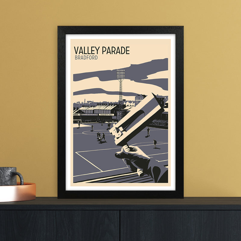 Valley Parade Travel Art Print by Richard O'Neill A3 White Frame