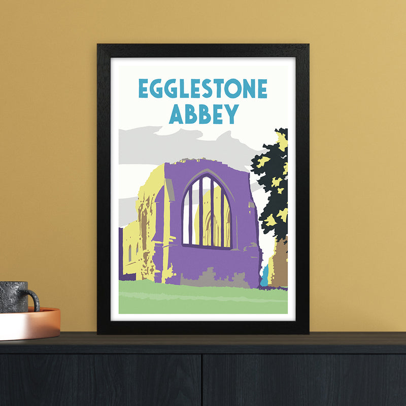 Egglestone Abbey Portrait Travel Art Print by Richard O'Neill A3 White Frame