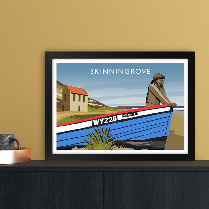 Skinningrove Travel Art Print by Richard O'Neill A3 White Frame