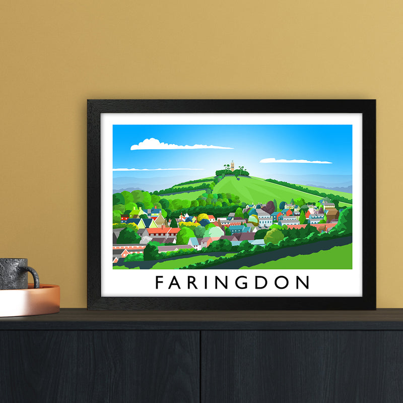 Faringdon Travel Art Print by Richard O'Neill A3 White Frame