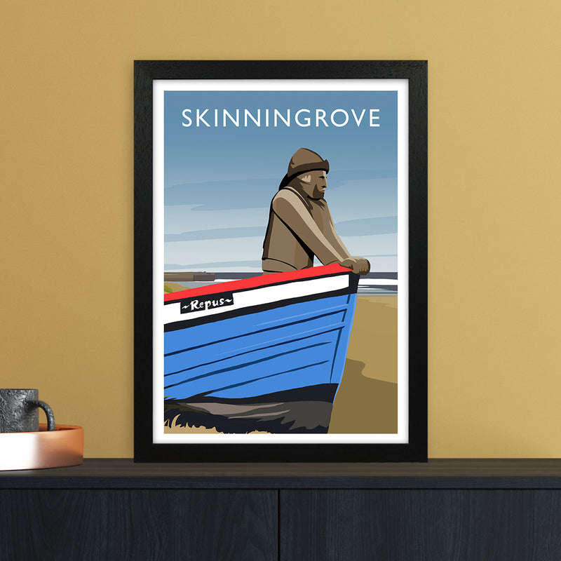 Skinningrove Portrait Travel Art Print by Richard O'Neill A3 White Frame