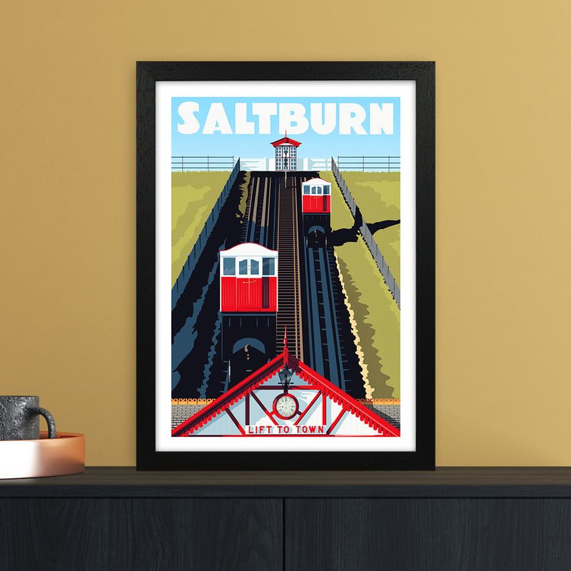 Saltburn 2 Travel Art Print by Richard O'Neill A3 White Frame