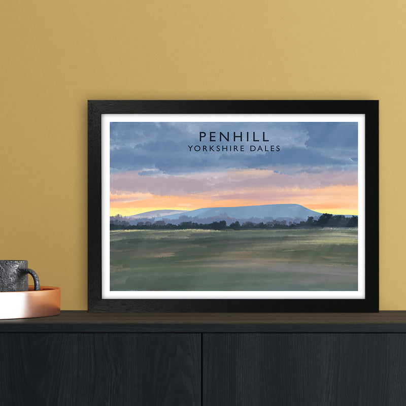 Penhill 3 Travel Art Print by Richard O'Neill A3 White Frame