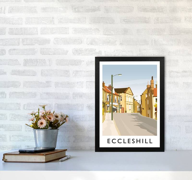 Eccleshill portrait Travel Art Print by Richard O'Neill A3 White Frame