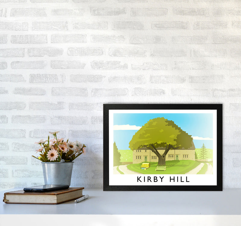 Kirby Hill Travel Art Print by Richard O'Neill A3 White Frame