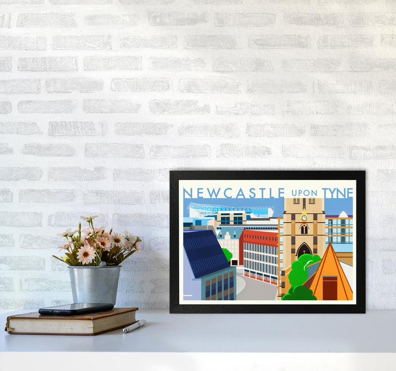 Newcastle upon Tyne 2 (Day) landscape Travel Art Print by Richard O'Neill A3 White Frame