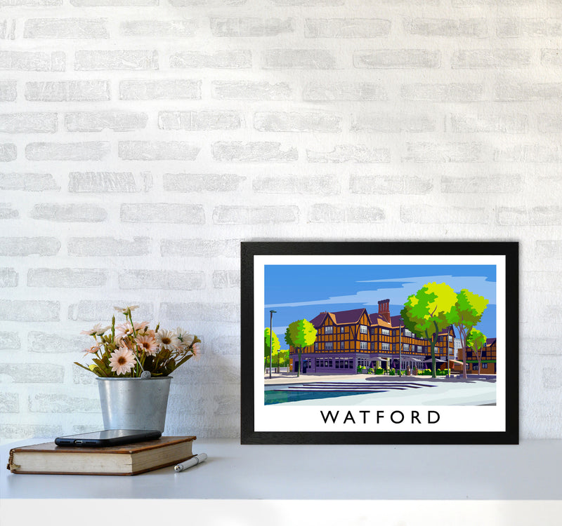 Watford 2 Travel Art Print by Richard O'Neill A3 White Frame
