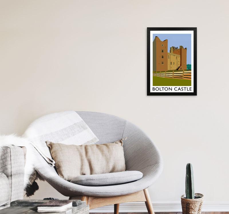 Bolton Castle Framed Digital Art Print by Richard O'Neill A3 White Frame