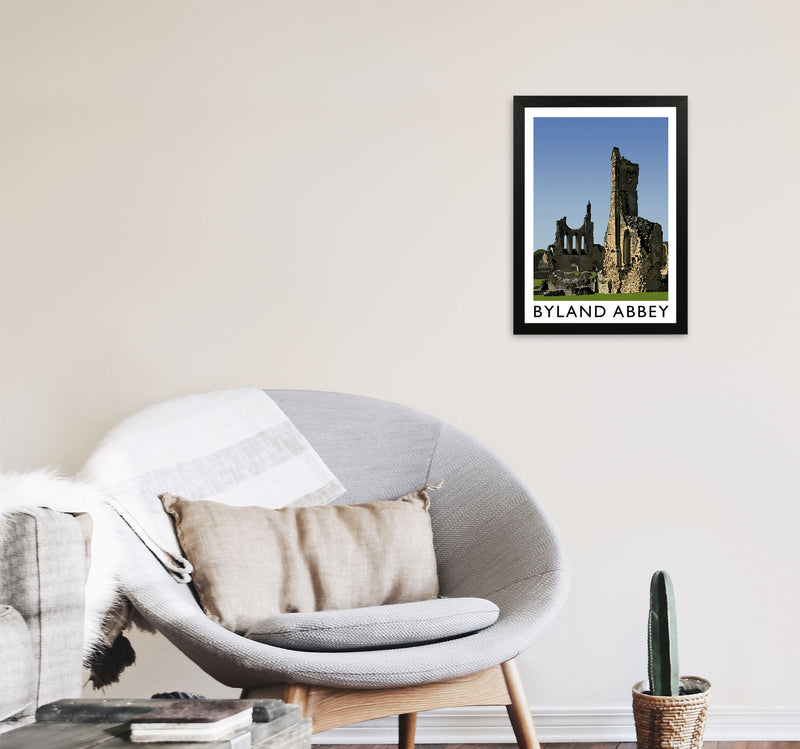 Byland Abbey Framed Digital Art Print by Richard O'Neill A3 White Frame