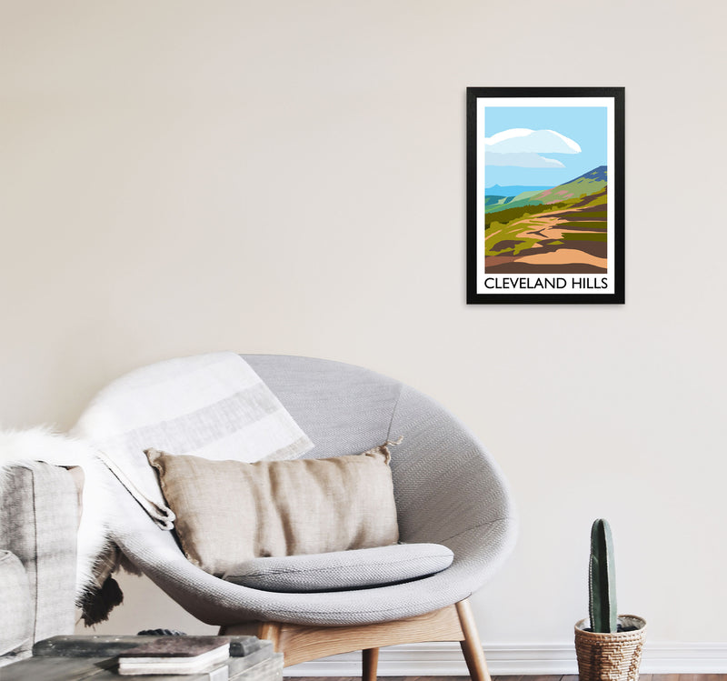 Cleveland Hills Art Print by Richard O'Neill A3 White Frame