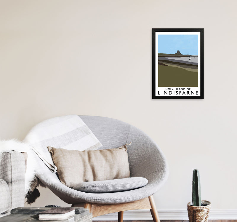 Holy Island of Lindisfarne Framed Digital Art Print by Richard O'Neill A3 White Frame