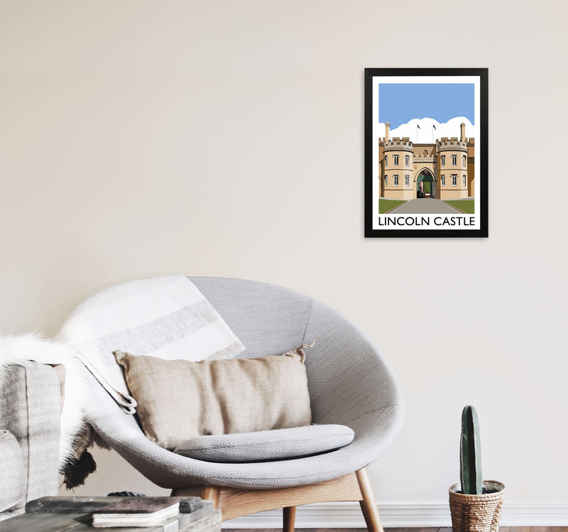 Lincoln Castle Framed Digital Art Print by Richard O'Neill A3 White Frame