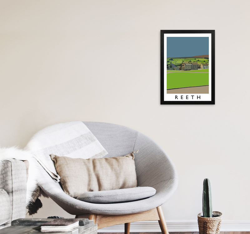 Reeth Art Print by Richard O'Neill A3 White Frame