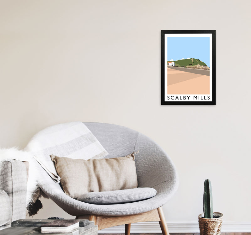 Scalby Mills Art Print by Richard O'Neill A3 White Frame