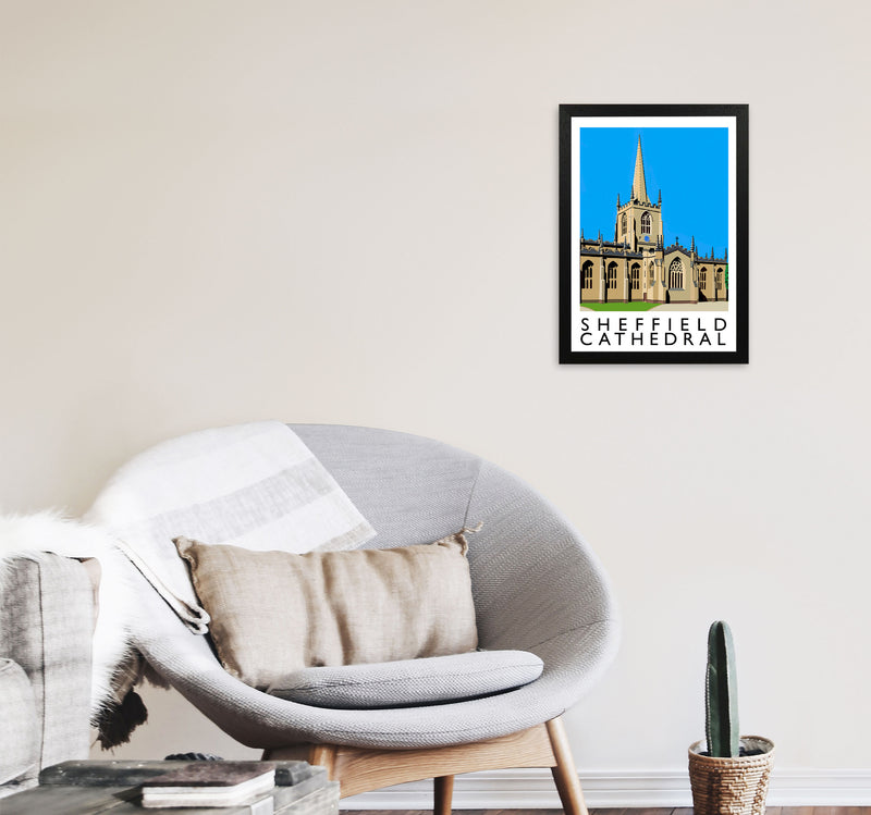 Sheffield Cathedral Art Print by Richard O'Neill A3 White Frame