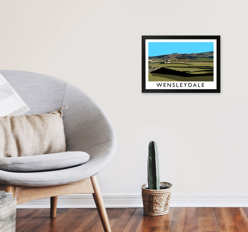 Wensleydale by Richard O'Neill Yorkshire Art Print, Vintage Travel Poster A3 White Frame