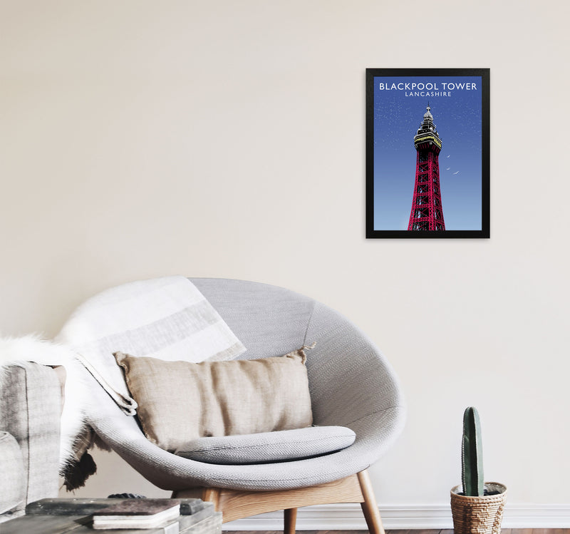 Blackpool Tower by Richard O'Neill A3 White Frame