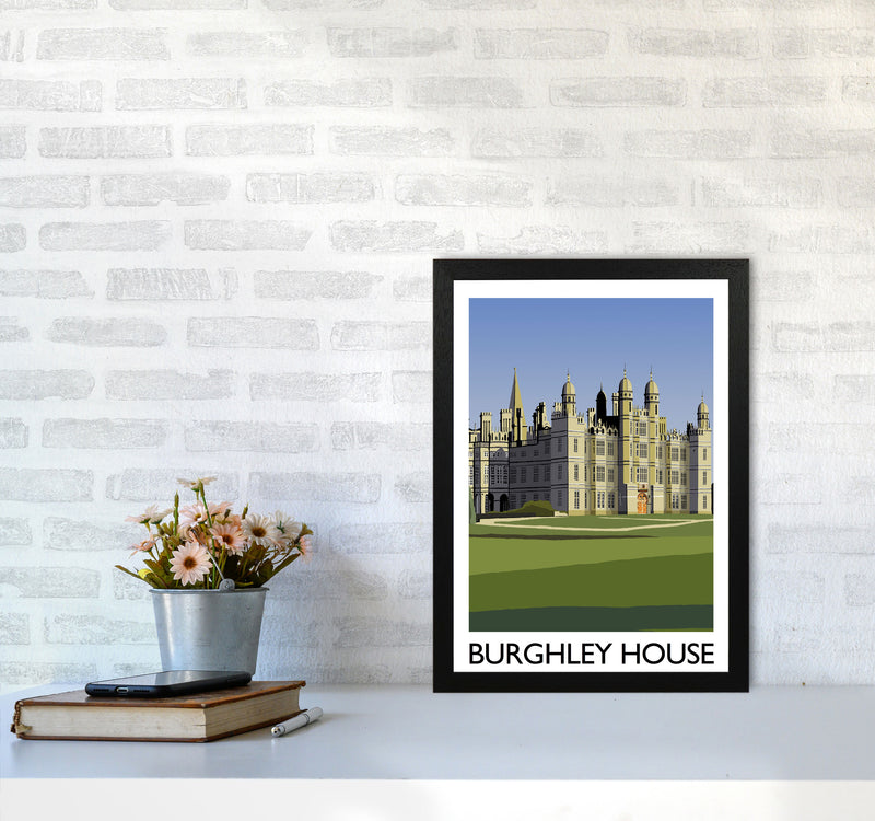 Burghley House by Richard O'Neill A3 White Frame