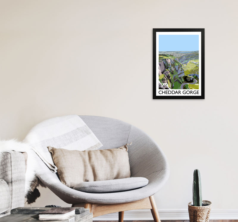 Cheddar Gorge Art Print by Richard O'Neill A3 White Frame