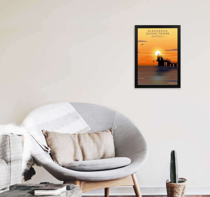 Blackrock Diving Tower (Sunset) (Portrait) by Richard O'Neill A3 White Frame