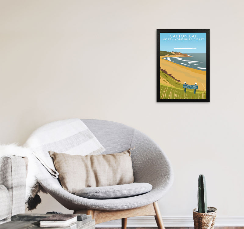 Cayton Bay North Yorkshire Coast Framed Digital Art Print by Richard O'Neill A3 White Frame