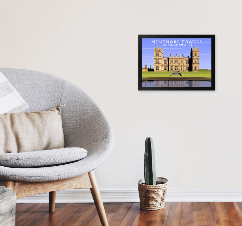 Mentmore Towers (Landscape) by Richard O'Neill A3 White Frame