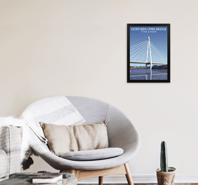 Northern Spire Bridge Tyne & Wear Framed Art Print by Richard O'Neill A3 White Frame