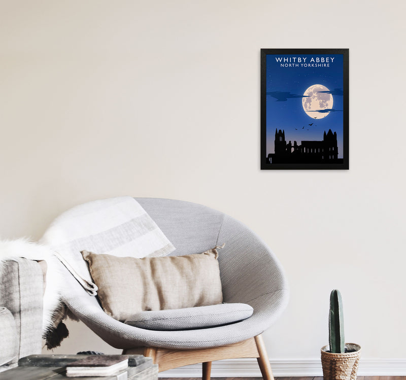 Whitby Abbey (Night) (Portrait) by Richard O'Neill Yorkshire Art Print A3 White Frame
