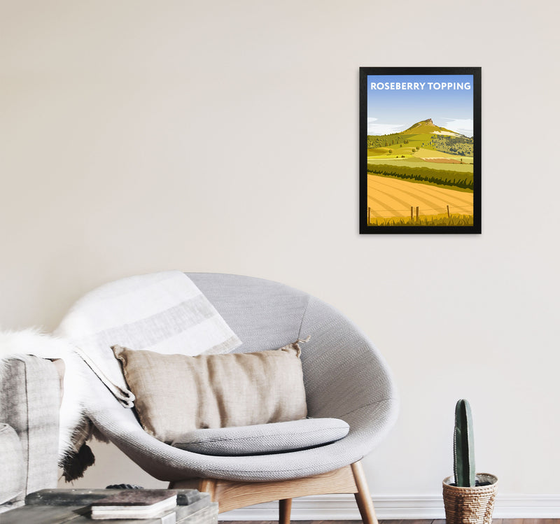Roseberry Topping2 Portrait by Richard O'Neill A3 White Frame