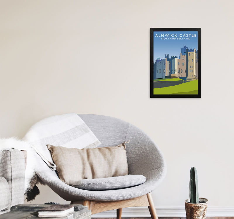 Alnwick Castle2 Portrait by Richard O'Neill A3 White Frame