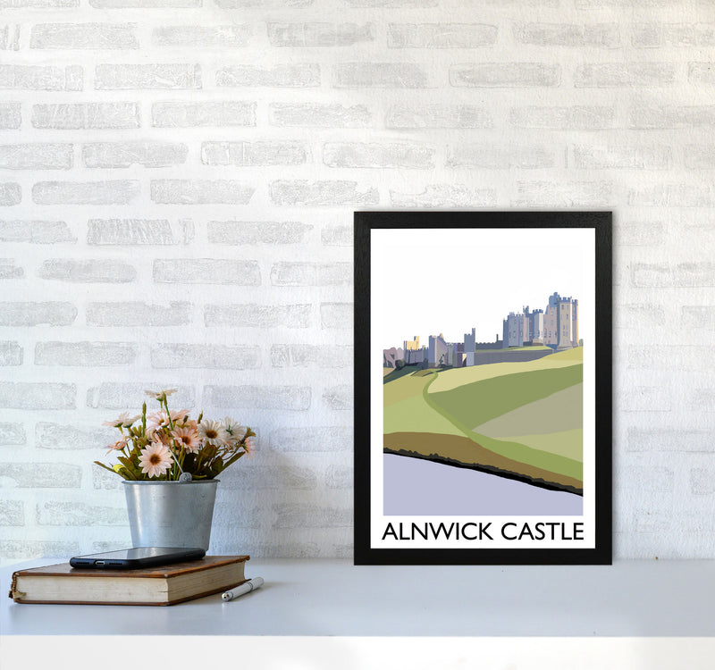 Alnwick Castle Portrait by Richard O'Neill A3 White Frame