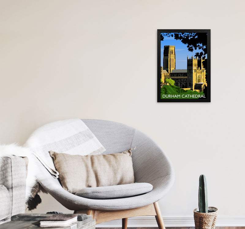 Durham Cathedral Portrait by Richard O'Neill A3 White Frame