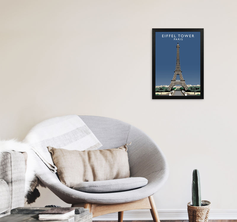 Eiffel Tower Portrait by Richard O'Neill A3 White Frame