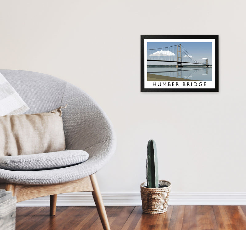 Humber Bridge Framed Digital Art Print by Richard O'Neill A3 White Frame