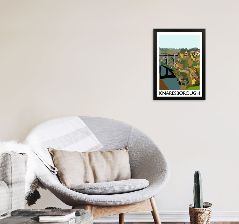 Knaresborough Digital Art Print by Richard O'Neill, Framed Wall Art A3 White Frame