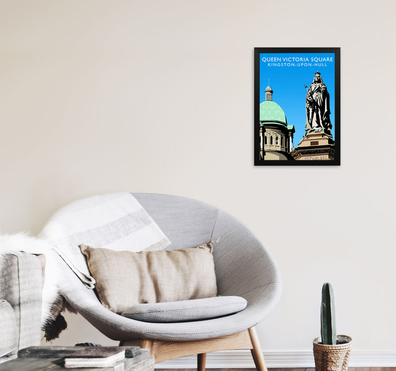 Queen Victoria Square Kingston-Upon-Hull Art Print by Richard O'Neill A3 White Frame