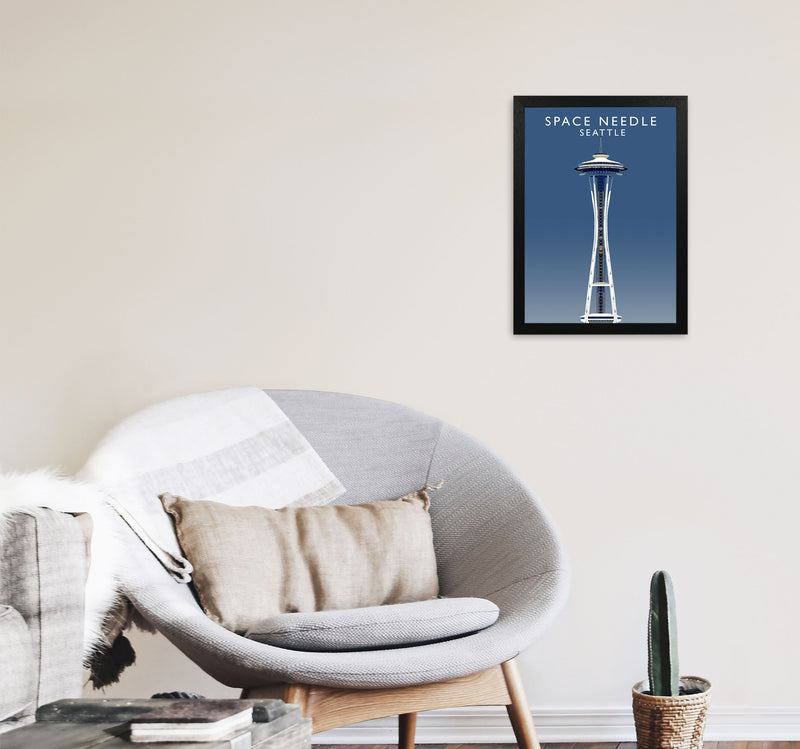 Space Needle Seattle Art Print by Richard O'Neill A3 White Frame
