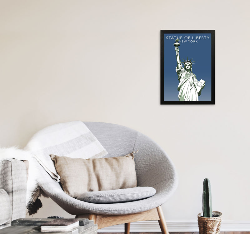 Statue of Liberty New York Art Print by Richard O'Neill A3 White Frame
