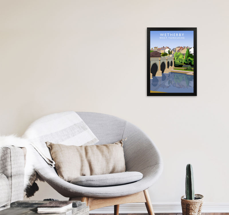 Wetherby West Yorkshire Travel Art Print by Richard O'Neill, Framed Wall Art A3 White Frame