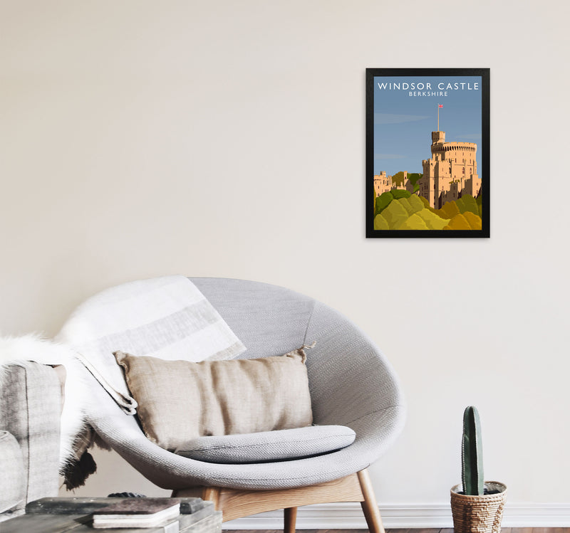 Windsor Castle Berkshire Travel Art Print by Richard O'Neill A3 White Frame