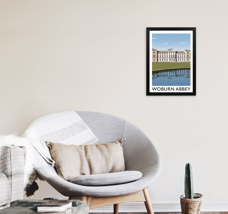 Woburn Abbey Travel Art Print by Richard O'Neill, Framed Wall Art A3 White Frame