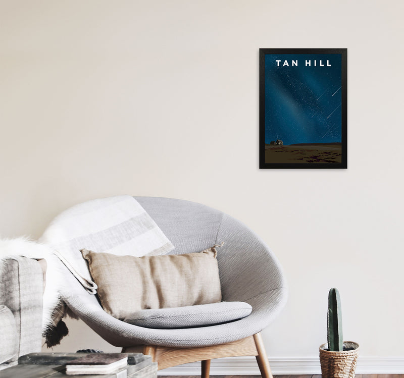 Tan Hill Travel Art Print by Richard O'Neill, Framed Wall Art A3 White Frame