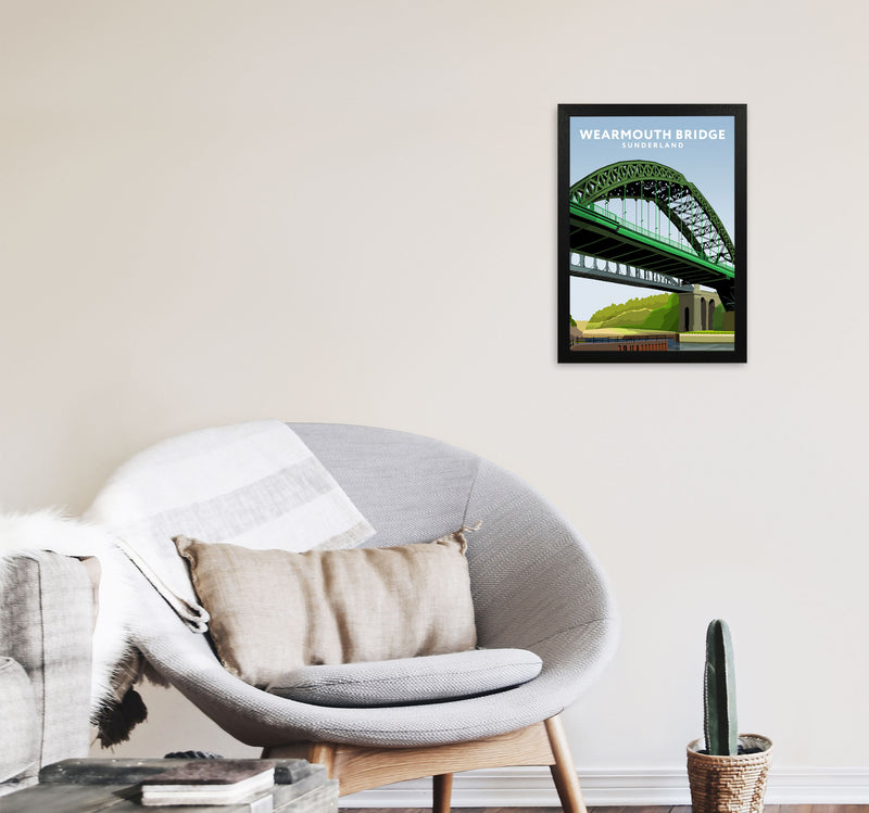 Wearmouth Bridge Portrait by Richard O'Neill A3 White Frame