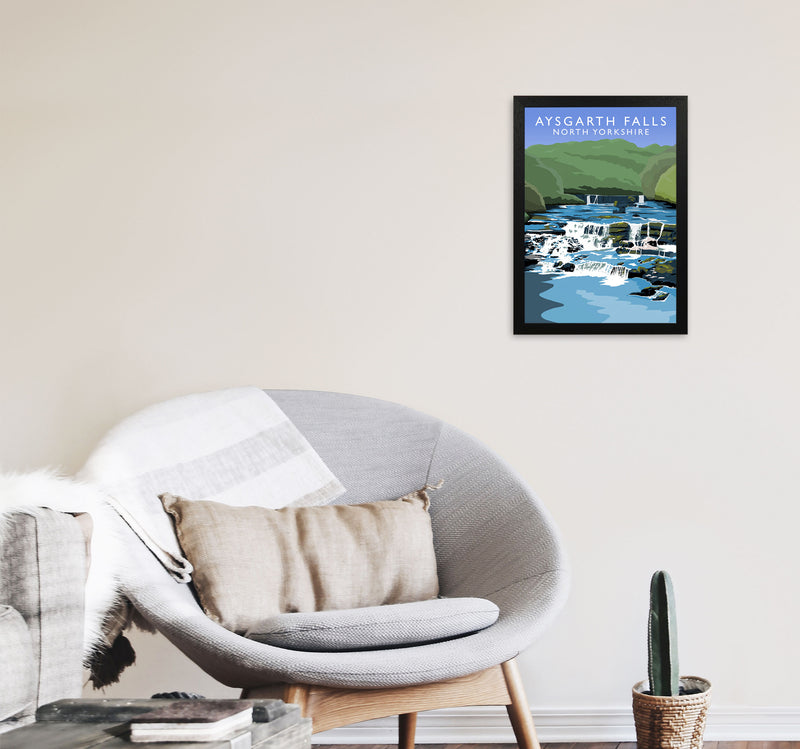 Aysgarth Falls Portrait by Richard O'Neill A3 White Frame