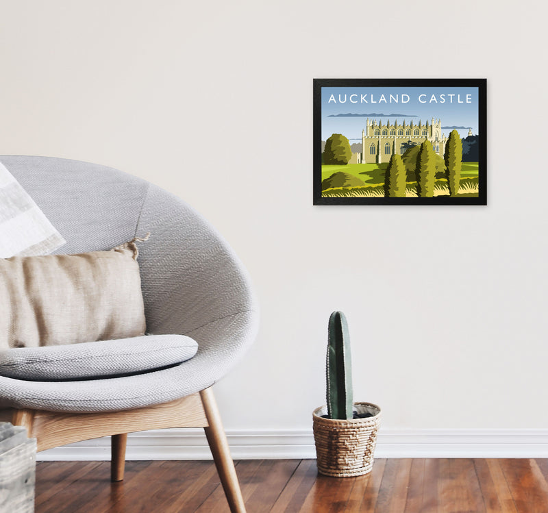 Auckland Castle by Richard O'Neill A3 White Frame